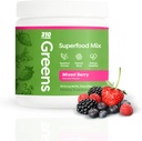310 Żywienie Organiczne Superfood Zielony Proszek - Super Green Proszek Suplement z Codzienne Zielone Spirulina, Enzymy roślinne i przeciwutleniacze - Immunitet Boost - Mieszane Berry, 30 Służenie