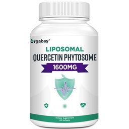 Orgabay Liposomal Quercetin Phytosome 1600 mg, Bromelain 200mg, Cynk 30mg, Witamina C Turmeric 40 mg, Najwyższa Absorpcja, Quercetin Complex, 60 Softgels