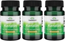 Swanson Keratin (z Wełny Tybetańskiej) - Natural Supplement Promowanie Zdrowych Joints, Włosy, Skóra & Nails - Pomaga Nourish Zdrowe tkanki łączące - (60 Kapsułki, 50 mg Każdy) (3 Pack)
