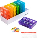 8 razy w ciągu dnia, 7 dni w tygodniu duże Pill Organizator z uchwytem Tray, Witamina, Pudełko medyczne, Multicolor (8X dziennie - 1 opakowanie)