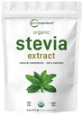 Czysty organiczny proszek Stewia, 4 uncje, 706 Podawanie, Najwyższa klasa Stewia zielony ekstrakt z liści RebA, Zmniejszone gorzkie posmak, 0 Calorie, Natural Sweetener, Sugar Alternative, Keto Friendly