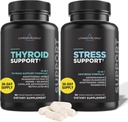 Livingood Daily Thyroid Support Bundle - Complete Thyroid Supplement Plus Nadnercza i Cortisol Support