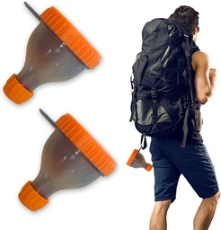 2Pack pojemnik z proszkiem proteinowym, aby przejść Przenośny suplement Piece do napełniania butelek z proszkiem proteinowym Pill Storage, Świetny do treningu, Podróże, To-, Fitness Orange