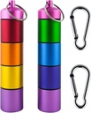 Mały przenośny metalowy pil organizator przypadku Keychain, Stackable wodoodporny Travel Cute Pill Box Holder, Aluminiowy Alloy Pill Container, Enklawa do przechowywania suplementów, Witaminy i medycyny