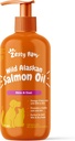 Zesty Paws Wild Alaskan Salmon Oil for Dogs and Cats - Wsparcie skóry i płaszcza, Omega 3 Suplement dla zwierząt domowych, 16oz, Pompa Top