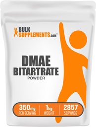 BulkSupplements.com DMAE Bitartrate Powder - Dimetyloaminoetanol Bitartrate, DMAE Supplement - Unflavored & Gluten Free, 350mg per Serving, 1kg (2,2 lbs) (Opakowanie 1)