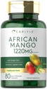 Carlyle African Mango Supplement 1220mg Xiv 124; 80 kapsułki Xiv 124; z Green Tea Extract Xiv 124; Non-GMO, Gluten Free
