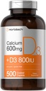 Horbäach suplement wapnia z witaminą D3 Bilans 124; 600 mg Bilans 124; 500 Kaplety powlekane Bilans 124; dla kobiet i mężczyzn 124; Non- GMO & Gluten Free