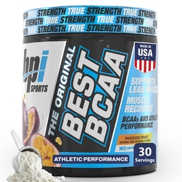 BPI Sports Best BCAA Powder - Wsparcie Odzyskiwania Mięśnie - Branched Chain Amino Acids 124; Bloki Building of Protein and Muscle - Post Workout Recovery - Hydration - Passion Fruit, 30 Służenie