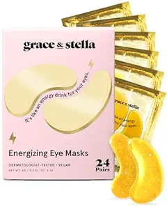 grace & stella Nagroda Zwycięstwo pod maską oka - Podróże Essentials - Prezenty urodzinowe dla kobiet - Żel Eye Patches dla ciemnych kręgów, Puffy Eyes, Zmarszczki, Undereye Bags - Wegan - Self Care (24 Pary, Złoto)