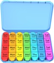 Odaro Cotygodniowy Pill Organizator 4 razy dziennie, Codzienne Pill Box 7 dzień, Duży Pill Travel Case z 28 Komory do trzymania medycyny, Witamina i suplement - Blue Case