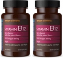 Elementy Witamina B12 Metylokobalamina 5000 µg - Normalna produkcja i metabolizm energii, Wsparcie dla układu immunologicznego - 2 Miesiące dostaw, Lozenges Berry Flavored, 65 Count (Opakowanie 2)