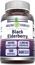 Amazing Formulas Sambucus Black Elderberry | 300 Mg Extract 10:1 (3000 Mg Equivalent) | Veggie Capsules | Non-GMO | Gluten-Free | Made in USA (1 Pack, 360 Count)
