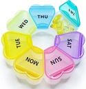 MOLN Hymy duży tygodniowy pill Box 7 dzień, Pill Case Organizator 1 raz dziennie, Kwiat pill pojemnik raz dziennie, Pretty Medicine Dispenser dla witaminy / Olej rybny / Leki / Suplementy