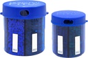 Monster Supplement Pill Dispenser z etykietami kombajnu - Bardzo duży pojemnik na butelki Butelki Prawie każdy suplement - Łatwy do rozwiązania (Monster Blue & Monster Jr. Blue)