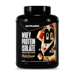 NutraBio 100% Proszek z izolatu białka serwatki, 25g Białko z pełnym profilem aminokwasów, Nie-GMO, Soy & Gluten Free, Niskie węglowodory, Niskie Calorie Białko serwatki, Karmel wanilii, 5 Lbs