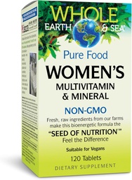 Naturalne czynniki Całość Ziemia & Morze Kobiet Multivitamin & Mineral, cały suplement diety, Wegan, 120 Tabletki