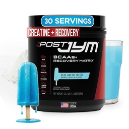 JYM Supplement Science Post JYM Aktywna matrix niebieski Artic Freeze Amino Recovery Proszek Pure Creature HCL, BCAA, Glutamina, Karnityna, Betaine, Tauryna dla siły, Naprawa, Wydajność 30 Służenie