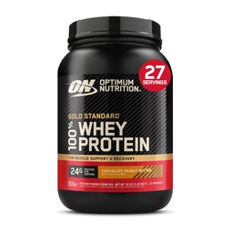 Optimum Nutrition Gold Standard 100% Proszek z białka serwatki, Czekoladowe masło orzechowe, 2 funty (Opakowanie może Vary)