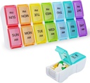 DailyRest Pill Organizator 2 razy dziennie, Pill Box 7 dzień, AM PM Pill Case, Detable Cotygodniowy Pill Container, Rainbow See- poprzez lidów, Travel przenośny pojemnik na leki dla Pill / witaminy / suplementy