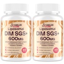 Suplement Liposomal DIM SGS - Suplement hormonalny dla kobiet i mężczyzn, Suplementy estrogenowe Zawiera Sulforaphane Glukozynolan, Witamina E, Owoce granatu - Detoks i przeciwutleniacz (2 opakowania)