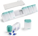 Cotygodniowy organizator pilek 1 raz w dniu, Magnetic Pill Box 7 dzień, zdejmowany pióro podróży, Raz dziennie pojemnik na pióro, duży lek dispenser dla medycyny, Witamina, Suplement, Turkuza