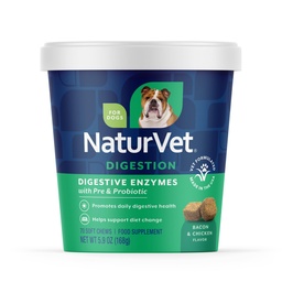 NaturVet - Enzymy Żywieniowe - Plus Probiotyki i Prebiotyki - Pomaga Wsparcie Diet Zmiana & A Zdrowy Trakt Żywieniowy - dla psów (Soft Chews, 70 Count)