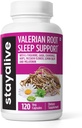 STAY ALIVE Valerian Korzeń kapsułki, 8- in-1 Ekstrakt w / Melatonina, Kwiat Pasji, L- Theanine, Lemon Balm, Kwiat Chmielu, Rumianek i GABA, 120 Walerian Pigułki, Non-GMO i Gluten- Naturalny suplement snu