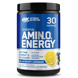 Optimum Nutrition Amino Energy - Wstępne ćwiczenia z zielonej herbaty, BCAA, Amino Acids, Keto Friendly, Green Coffee Extract, Energy Powder - Blueberry Lemonade, 30 Servings (Packaging May Vary)
