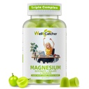 Magnezu Kompleks Gumiaki dla dorosłych: Triple Magnezu Suplement z Magnezu Glycinate Malate Taurate dla mężczyzn Kobiety Wsparcie nastrojów sennych Balanced Bones Mięśnie Zdrowie Sugar Wolny Organiczny 60CT