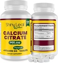 Shiny Leaf Calcium Minis 600 mg - Daily Tablets of Calcium Citrate 600mg Plus Vitamin D3 for Bariatric Post-Op and Gastric Bypass for Women and Men, Easy to Swallow, Made in USA, Vegetarian - 120 Ct.