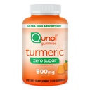 Qunol Zero Gumiaki cukrowe, Gummy z 500 mg kurkuminy kurkuminy turmerowej, Joint Supplement, Ultra High Absorption Tumeric Curcumin, Wegetarianin, Gluten Free, 120 Count