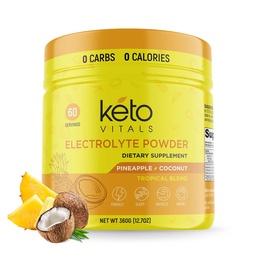Cewki Keto Electrolytes Proszek - Keto Electrolytes bez cukru Proszek z potasu, Magnezu, Sodu, & Wapń - Bez cukru Electrolyte Drink Mix & Hydration Proszek, 60 Słupki, Ananasowy Kokosowy