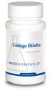 Biotics Research Ginkgo Biloba Standaryzowany 24% Ginkgo Biloba Ekstrakt Procentowy, Suplement mózgu, Nootropic, Focus, Energia, Pamięć, Zdrowe Starzenie. 60 Tabletki