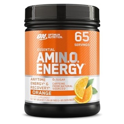 Optimum Nutrition Amino Energy - Wstępne ćwiczenia z zielonej herbaty, BCAA, Amino Acids, Keto Friendly, Green Coffee Extract, Energy Powder - Orange Cooler, 65 Servings (Packaging May Vary)