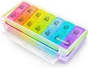 AUVON Cotygodniowy Pill Organizator 2 razy dziennie, Duży 7 dzień PM Pill Box Organizator, Codzienne Pill Case z Moisture- Proof & Design Usuwalne zespoły do przechowywania witamin, Olej rybny, Suplementy, Medycyna