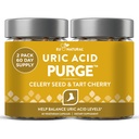 Czystka! Flush kwasu moczowego - jeść i pić, co chcesz - Detox i oczyścić z Seler Seed Extract, Tart Cherry & Chanca Piedra dla skutecznego wspólnego wsparcia i aktywnej mobilności - 120 Kapsułki Wegan miękkie