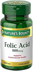 Kwas foliowy 800 µg tabletki Maksymalna moc, 4 butelki (250 sztuk)