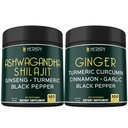 Bundle 5in1 Ashwagandha Shilajit & 5in1 Ginger Supplement - Support Heart, Trawienie Zdrowie i Immune