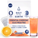Sól Ziemi Premium Zero- Sugar Electrolyte - Wykonane z Pink Himalayan Sól - Proszek do nawadniania Pakiety 124; Składniki Premium 124; Keto & Paleo Przyjazny 124; 30 Sticks, Pomarańcza