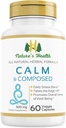 Natural 's Health Calm and Composed - Valerian Root and Passion Flower Formula - Daily Stress Relief - Suplement relaksacyjny - 1000 mg na serwowanie - 60 Kapsułki wegetariańskie
