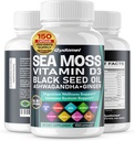 Sea Moss Black Seed Oil - All- in-1 Suplement z witaminą C Witamina D3 Ashwagandha Burdock Bladderwrack Ginger Apple Cydr Ocet Dandelion Żółty Dock