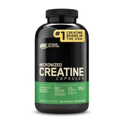 Optimum Nutrition Mikronizowane Kapsułki jednowodny Kreator, Keto Friendly, 2500mg, 200 Kapsułki (Opakowanie może Vary)