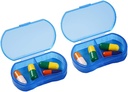 2PCS Pill Case Organizer Pocket Small Pill Holder, Daily AM & PM Kontenery, Lekarz, Idealny do leczenia, Witamina, Suplement, Idealny do podróży, Idealny do torebki