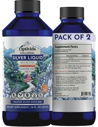 Optivida Health Colloidal Silver Liquid (2 Pack) - Premium Nano Silver Colloidal Supplement for Daily Wellness & Immune Support, Natural Liquid Silver Hydrosol dla dorosłych i dzieci, Non-GMO, Gluten- Free