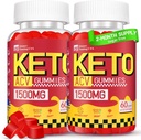 Keto ACV Gummies - 1500MG ACV Keto Gummies for Women Men - Apple Cider Vinegar with Mother, Probiotics, Vitamins B6 B12 for Gut Digestion - Vegan & Non-GMO, 2 Pack