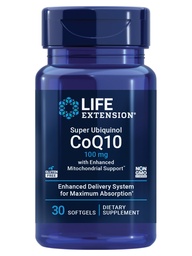 Life Extension Super Ubichinol CoQ10 z ulepszonym Mitochondrial Support ™, Heart Health Supplement, Maximum Absorption, 100 mg, Non-GMO, Gluten- Free, 30 softgels