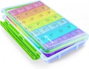 AUVON iMedassist Moisture- Dowód Cotygodniowy Pill Organizator 4 razy dziennie, Duży 7-dniowy Pill Box Przenośne do podróży z usuwalnymi indywidualne pojemniki Pill do przechowywania witamin, Suplementy i Medycyna