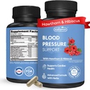 Supplement Support Pressure - Natural Hawthorn, Hibiscus, Garlic & Olive Leaf - Heart Health & Circulation Support - B12, B6 - Vegan, Non-GMO - 90 Caps (3- Month Supply)