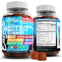 Ashwagandha Maca Gummie korzeniowe z kozieradką Hibiscus Slippery Elm Saffron Extract & Beta Carotene Agregat 124; Peach Flavor Vegan Gummy Vitamin Adaptogen Cortisol Supplement Energlo by Clean Nutra